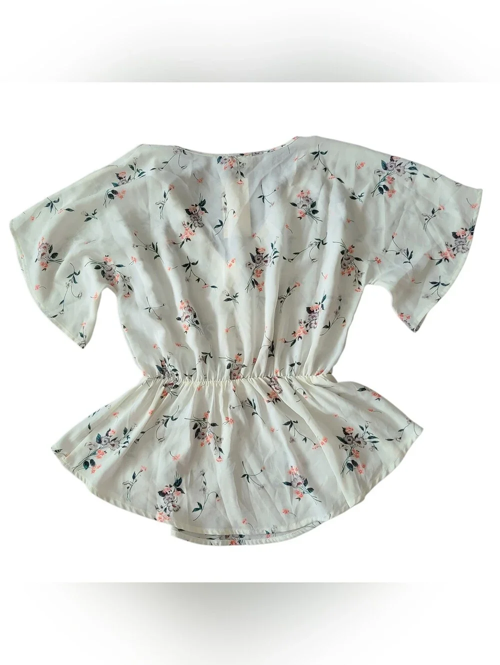 NWT | SIENNA SKY | FLORAL V-NECK PEPLUM BLOUSE | SIZE MEDIUM - Picture 10 of 13